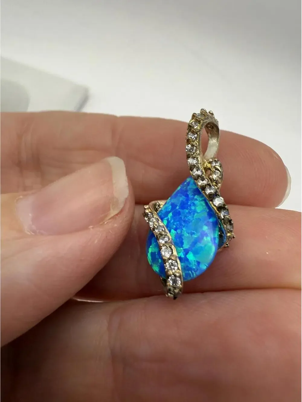 Montana Silversmith Blue Opal Pendant Silver